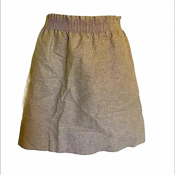 Metallic brown and silver mod elastic waist skirt M - Picture 3 of 14